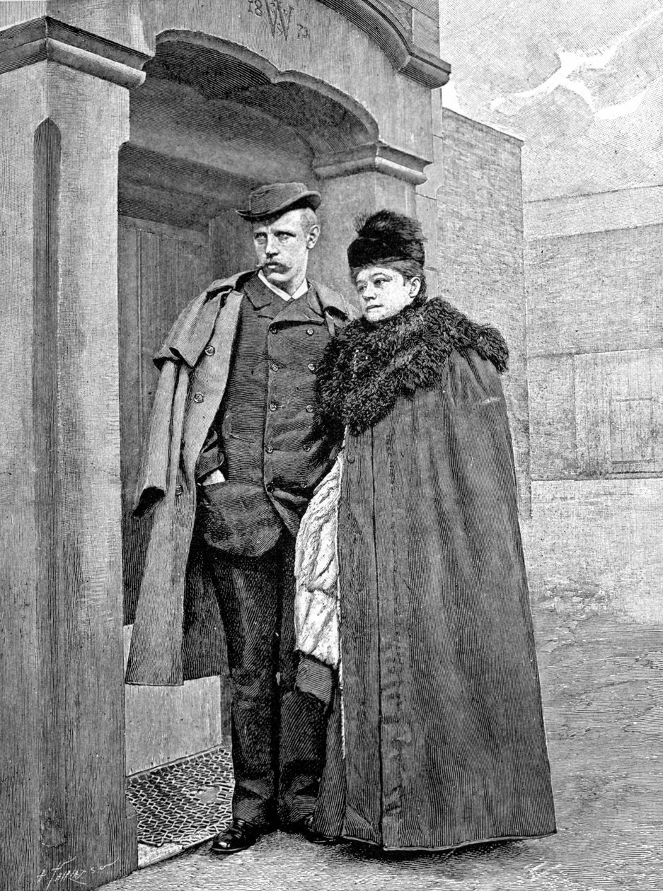Retrato del explorador noruego Fridtjof Nansen (1861-1930), científico y diplomático, con su esposa. de Unknown artist