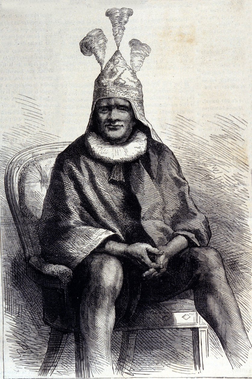 Retrato del rey zulú Cetshwayo (o Cetawayo, Cetewayo, Cetywajo, Ketchwayo) (1826-1884). Grabado del siglo XIX de Unknown artist