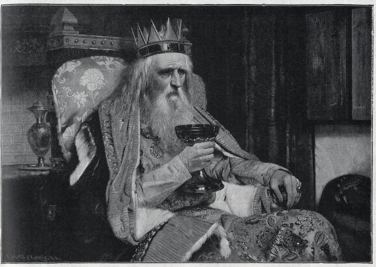 Retrato del rey de Thule del cuadro de Van der Ouderaa. Grabado en 