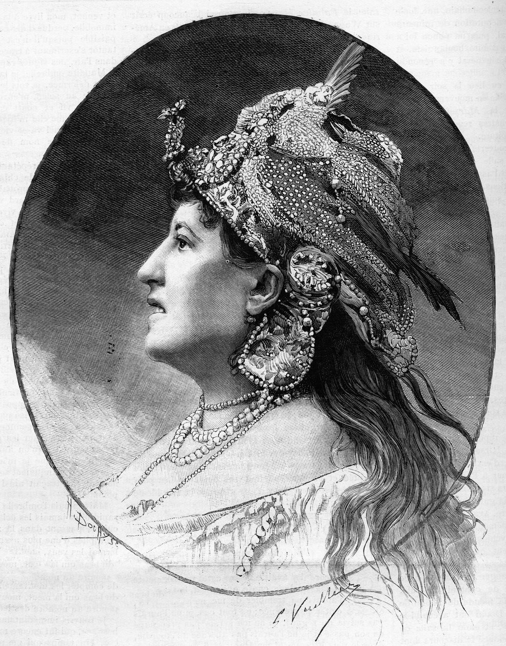 Retrato de la escritora Judith Gauthier (1845-1917) en 1888. de Unknown artist