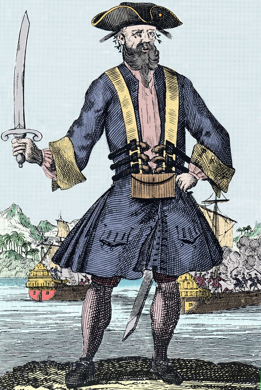 Retrato del pirata Edward Teach conocido como Barbanegra (Blackbeard) de Unknown artist