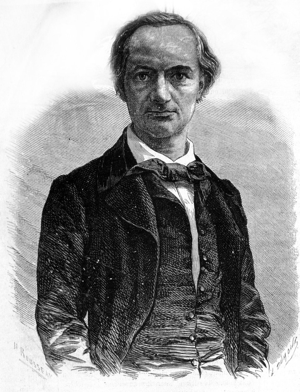 Retrato del poeta Charles Baudelaire (1821-1867). Grabado del siglo XIX de Unknown artist