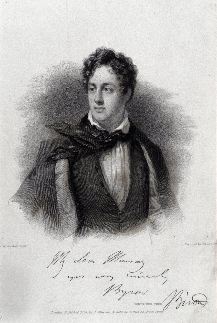 Retrato del poeta George Gordon Byron (1788-1824). de Unknown artist