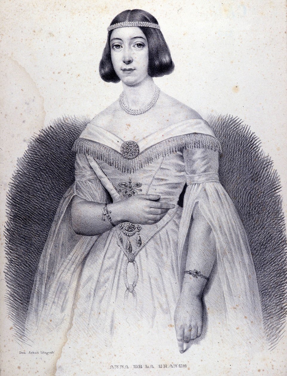 Retrato de la cantante Anna de La Grange (1824-1909) de Unknown artist