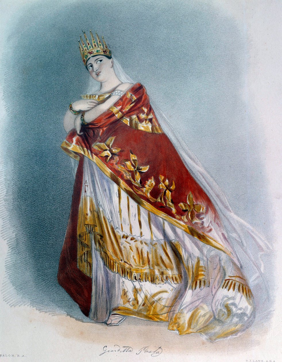 Retrato de la cantante soprano Giuditta Pasta (1797-1865) en traje de ópera. 1837 París, biblioteca de la Ópera de Unknown artist