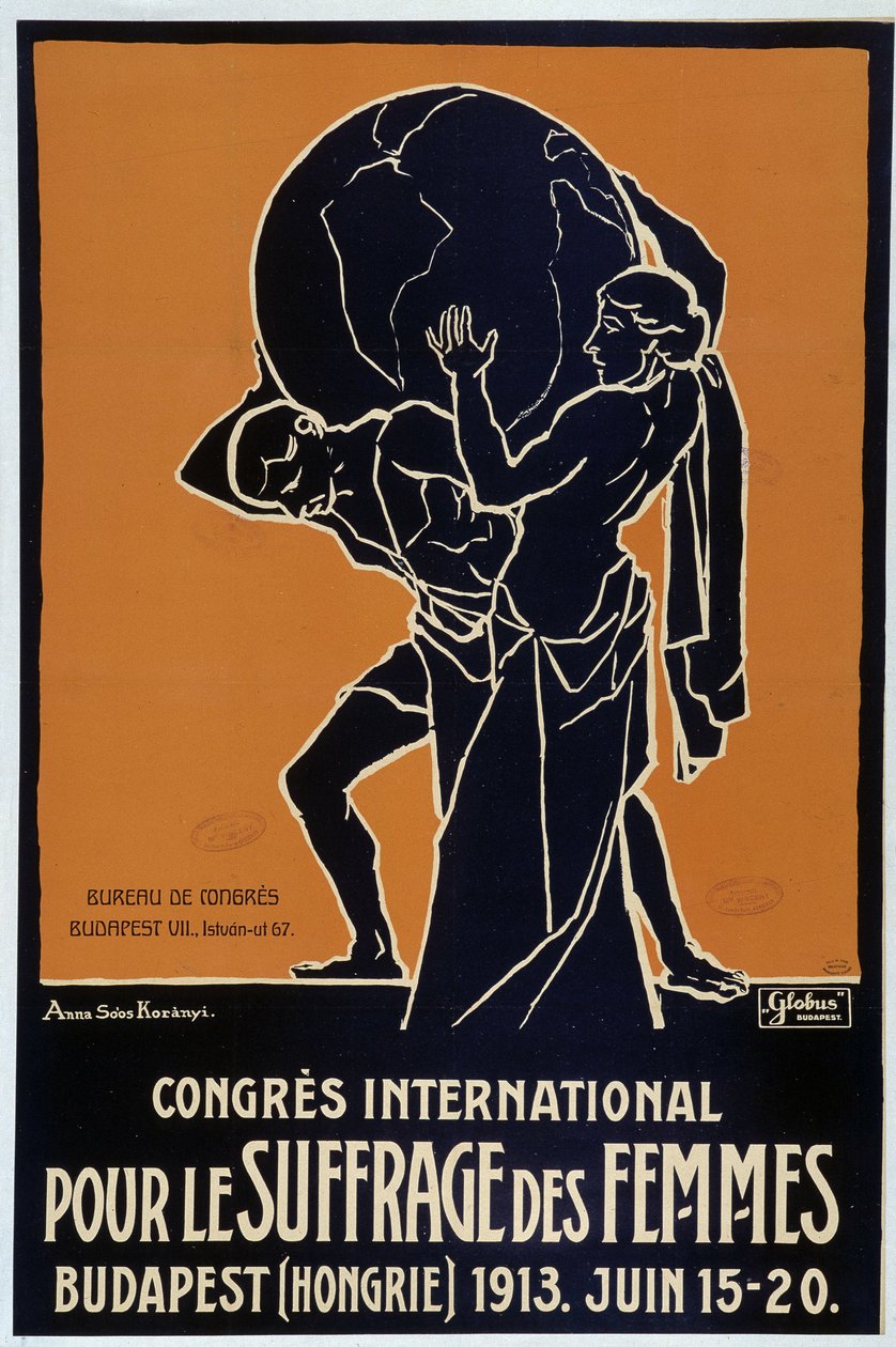Cartel del Congreso Internacional sobre el Sufragio Femenino en Budapest de Unknown Artist