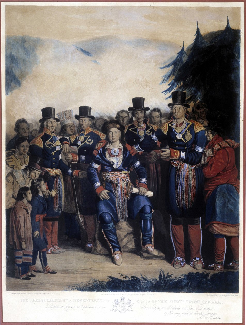 Presentación del recién elegido Jefe de los Indios Hurones de Canadá de Unknown artist