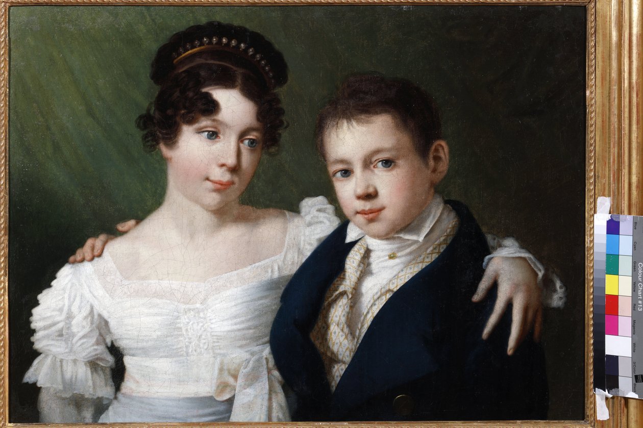 El Príncipe Alberto (1809-1872) y su hermana, la Princesa Alexandrina (1803-1892) de Prusia por Anónimo. Óleo sobre lienzo, finales de la década de 1810. Museo Estatal de A.S. Pushkin, Moscú de Unknown artist
