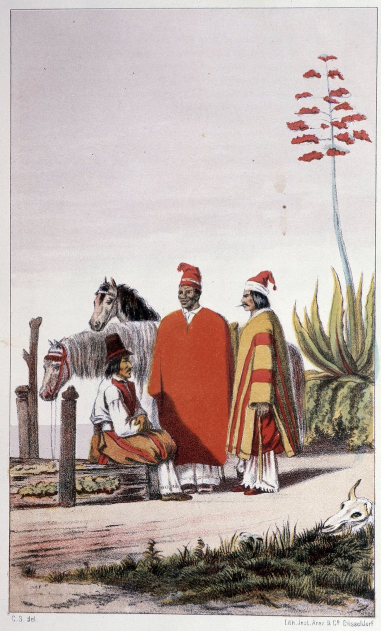 Privado y gente del campo, Buenos Aires - en "First swedish circumnavigation" por Skogman Carl Johan Alfred, ed. Estocolmo, Adolf Bonnier de Unknown artist