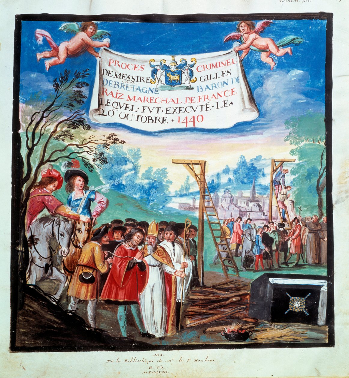 Proceso de Gilles de Rais (Retz o Rays) (1404-1440): La ejecución, el patíbulo y el carnicero de Unknown artist