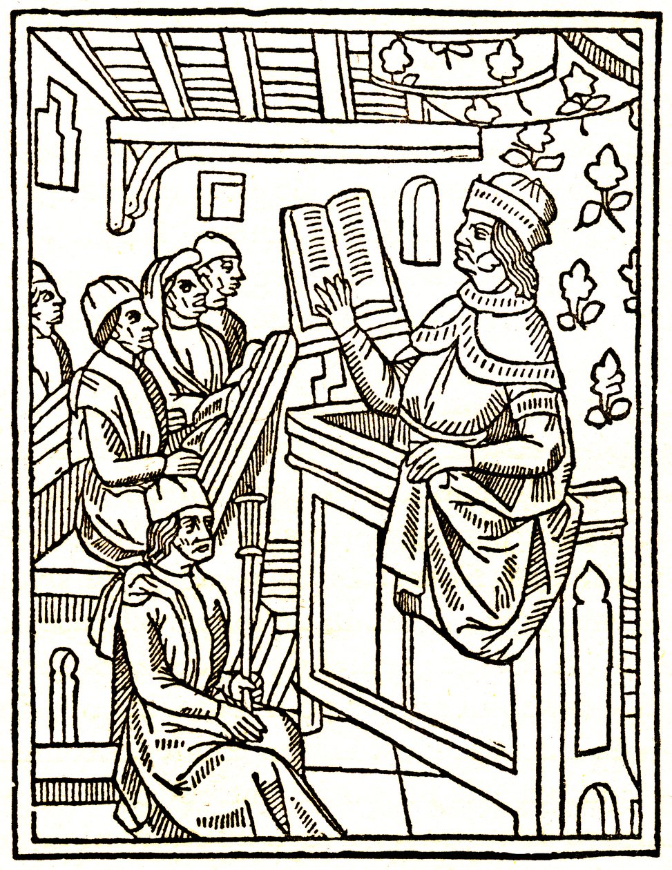 Profesor enseñando desde una silla de Unknown artist