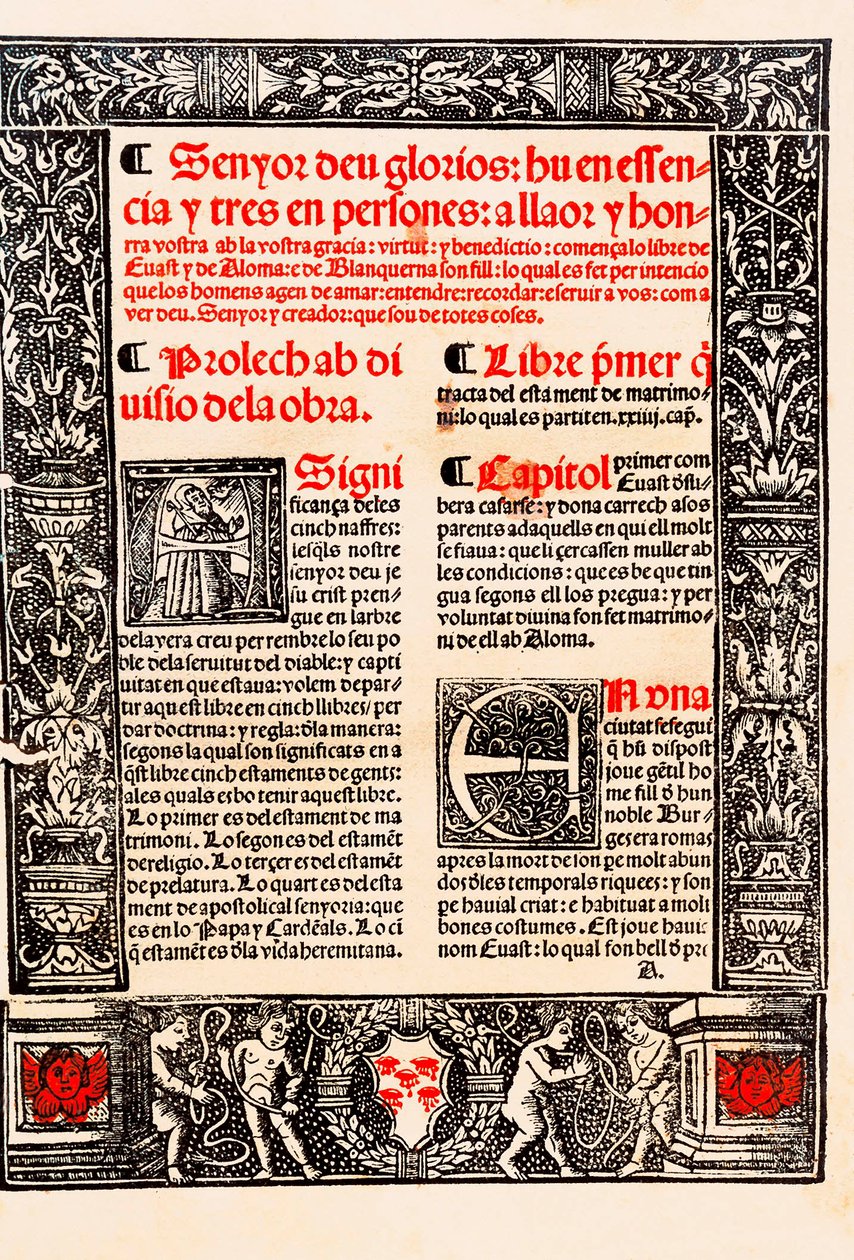 Prólogo de "Blanquerna" de Ramón Llull, filósofo, teólogo y poeta catalán (1235-1315) de Unknown artist