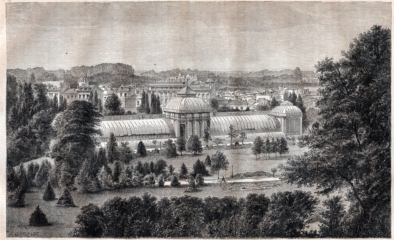 Jardín público de Burdeos - Jardín público - Burdeos - grabado alrededor de 1867 de Unknown artist