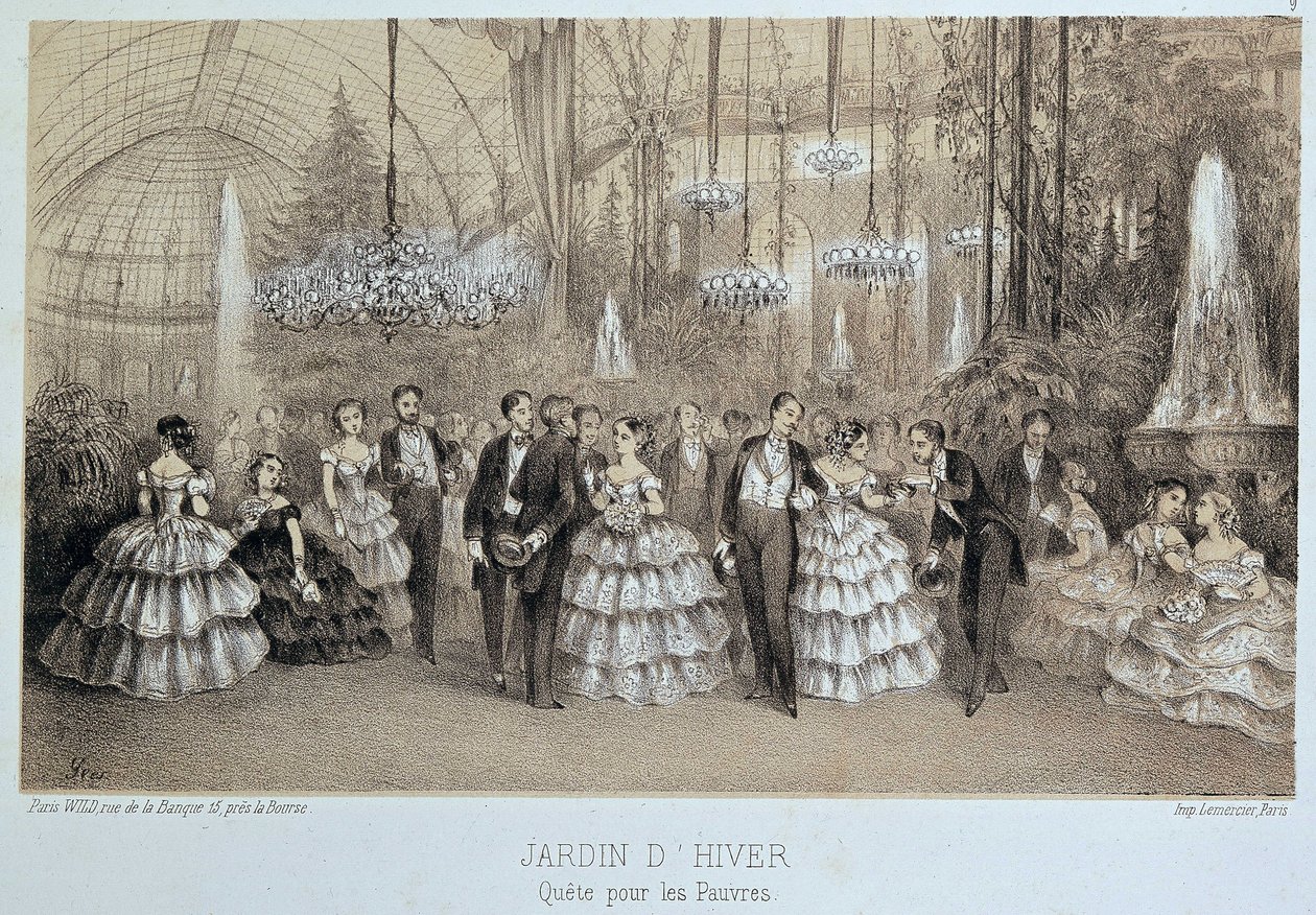 Búsqueda de los pobres en el Jardín de Invierno (baile social) de Unknown artist