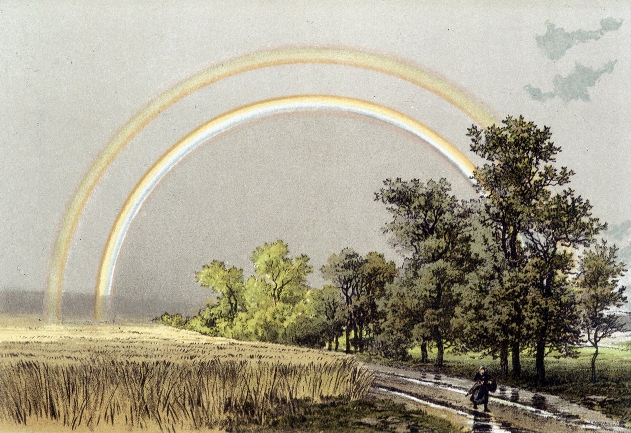 Arco iris - en "La atmósfera: descripción de los grandes fenómenos de la naturaleza" de Camille Flammarion de Unknown artist