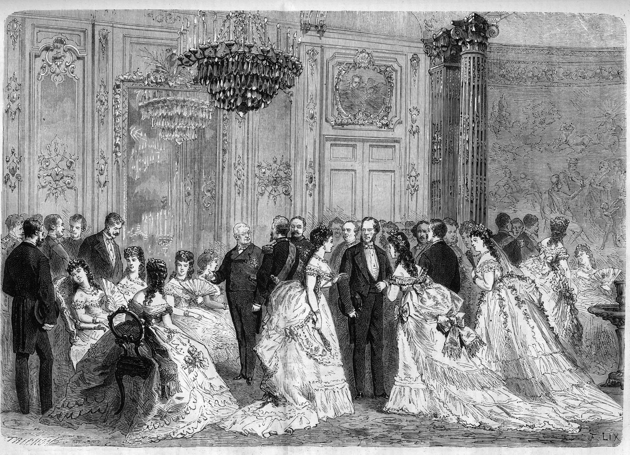 Recepción del Presidente de la República Adolphe Thiers en el Palacio del Elíseo. Grabado en “L