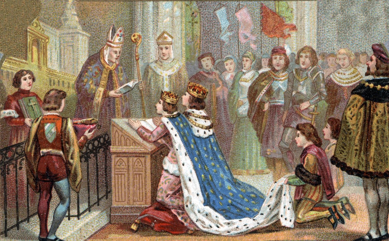 Relación de Bretaña con Francia: Luis XII (1462-1515) se casó con Ana de Bretaña (1477-1514). Su matrimonio reunió Bretaña con Francia (1499). de Unknown artist