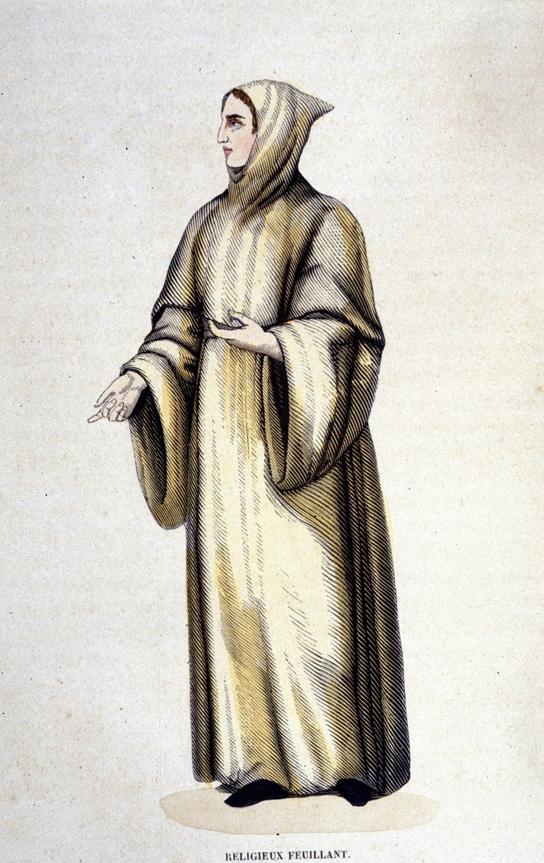 Religioso Feuillant, Orden de Citeaux, reformado por Jean de La Barrière. Grabado del siglo XIX. de Unknown artist