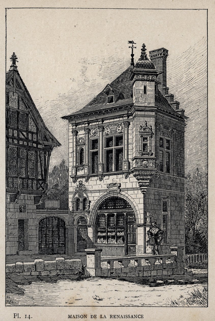 Casa renacentista - grabado de 1889 en “Histoire de l