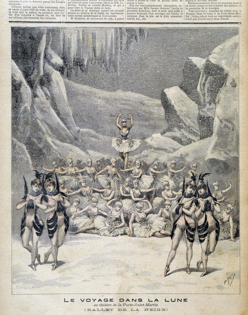 Representación en el Teatro de la Porte Saint Martin de "Viaje a la Luna" - en "Le Petite Journal" del 09/04/1892 de Unknown artist
