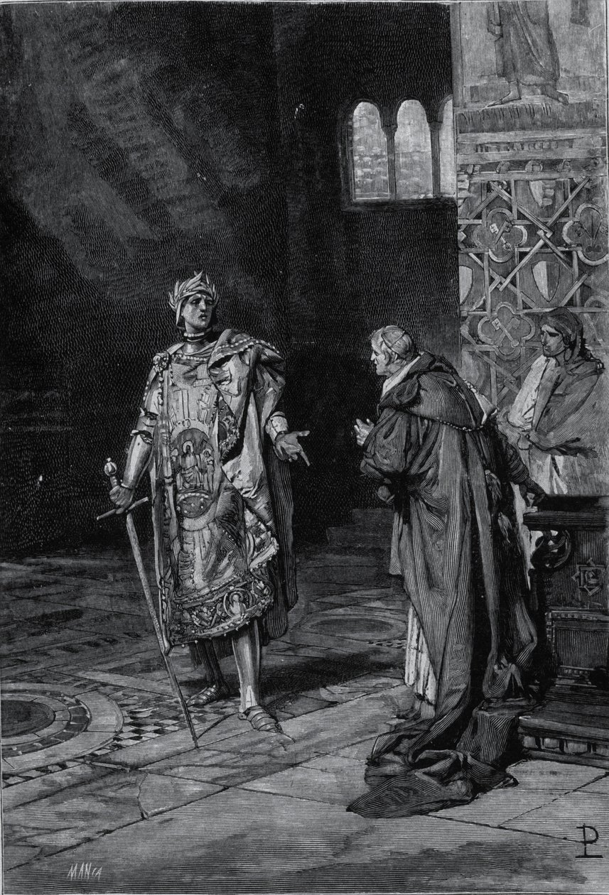 Representación de Cola di Rienzo (1314-1354), tribuno del pueblo romano. Ilustración de finales del siglo XIX de Unknown artist