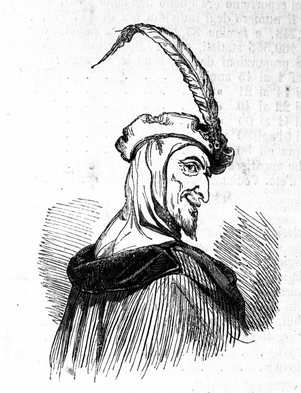 Representación de Mefistófeles (Mefisto), personaje de la leyenda de Fausto. Grabado del siglo XIX. de Unknown artist