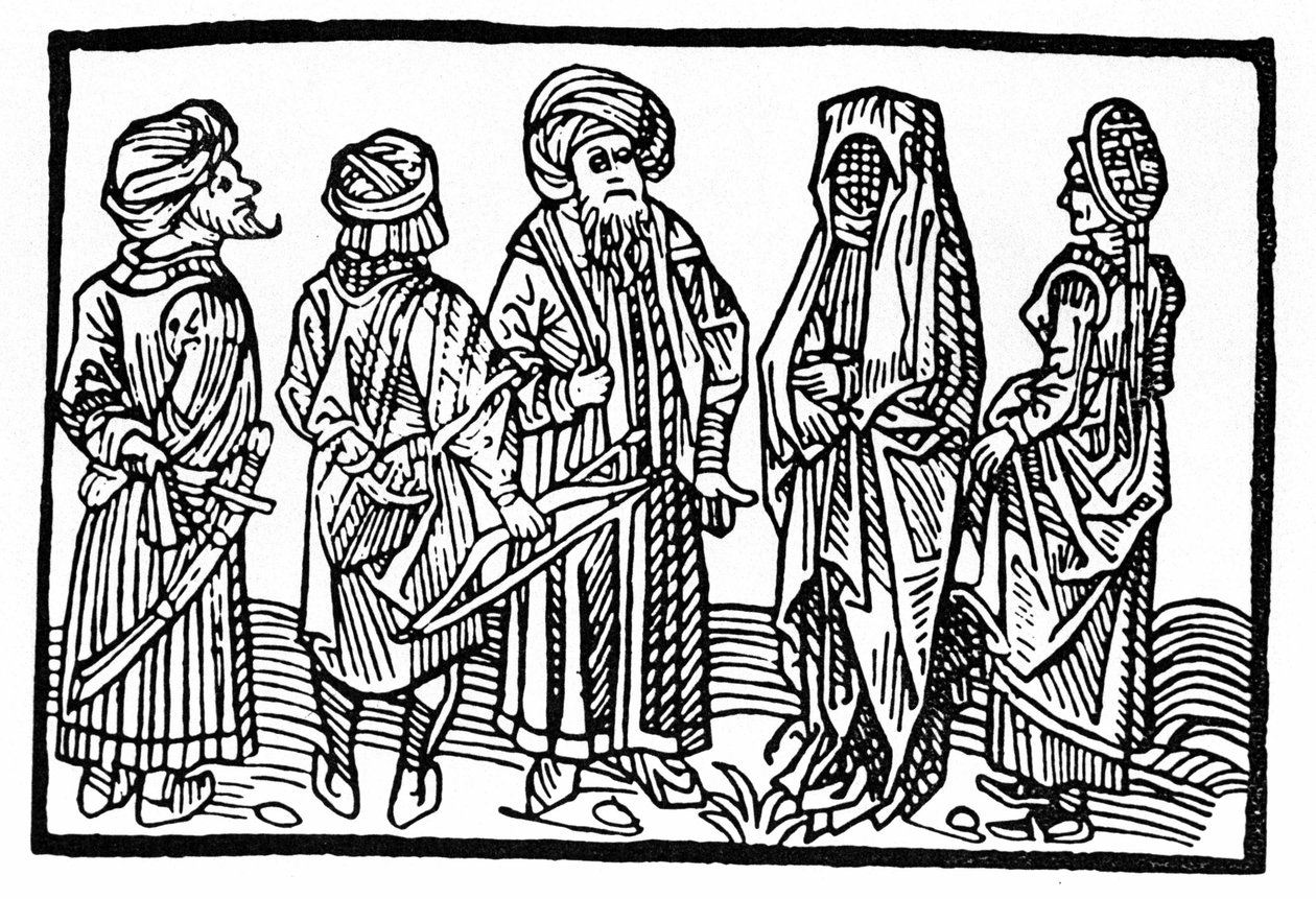 Representación de sarracenos, xilografía del siglo XV de Unknown artist