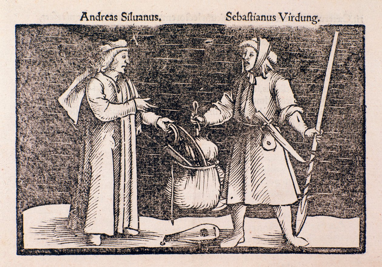 Representación de Sebastian Virdung (grabado) de Unknown artist