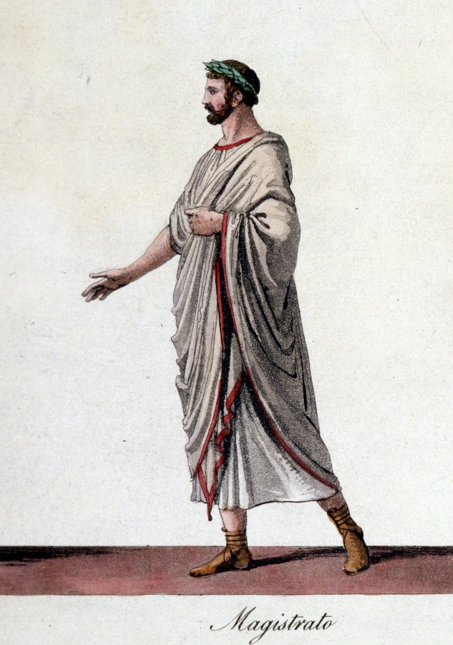 Representación de un magistrado romano. Grabado de principios del siglo XIX de Unknown artist