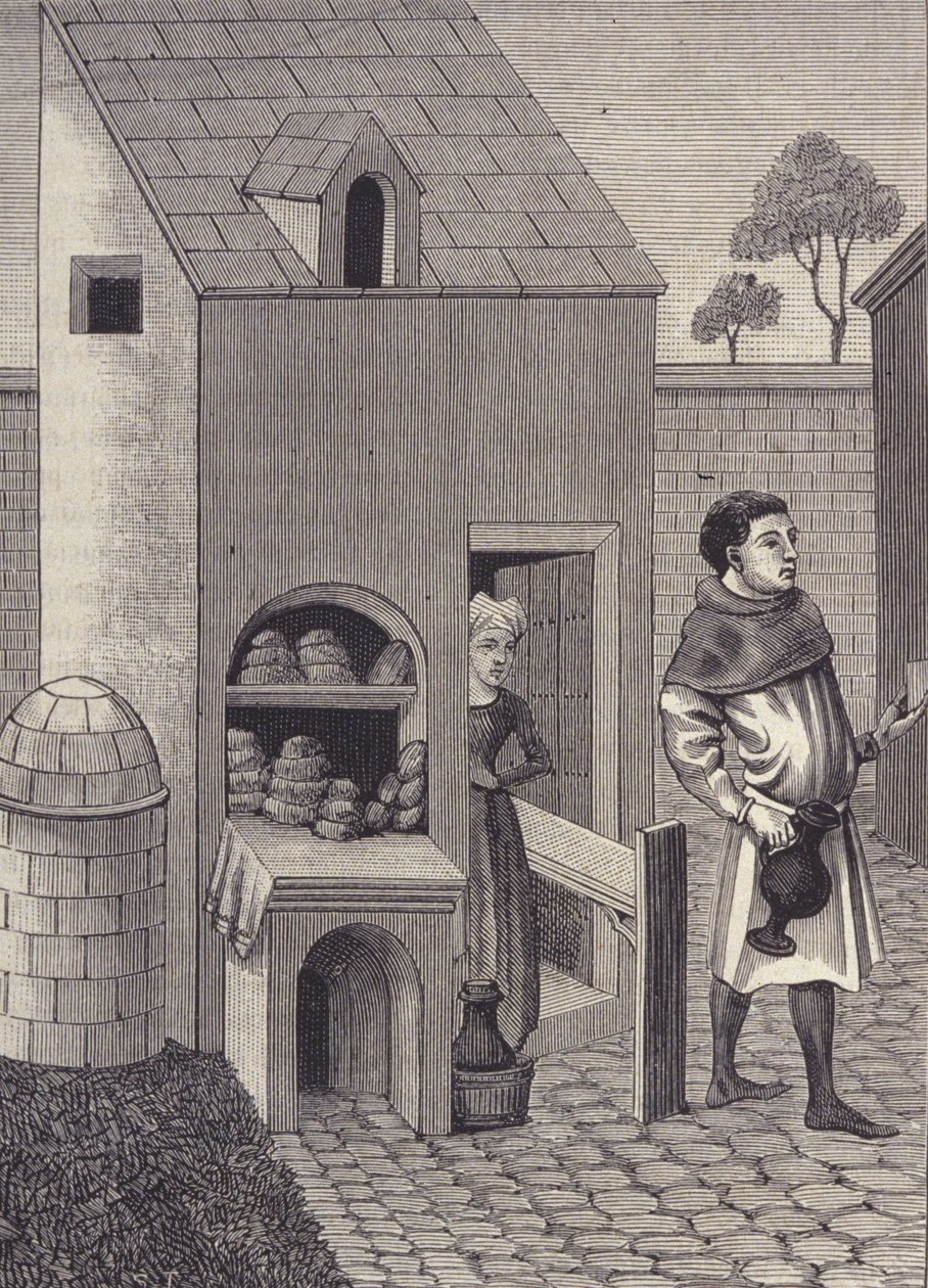 Representación de un panadero en el siglo XV. de Unknown artist