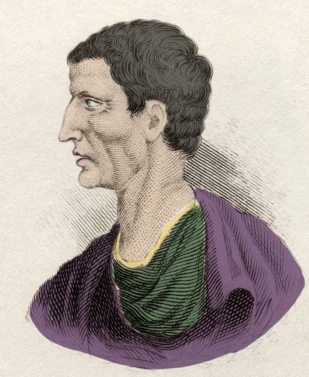Representación del político romano Lucio Cornelio Sila (138-68 a.C.). Grabado del siglo XIX de Unknown artist