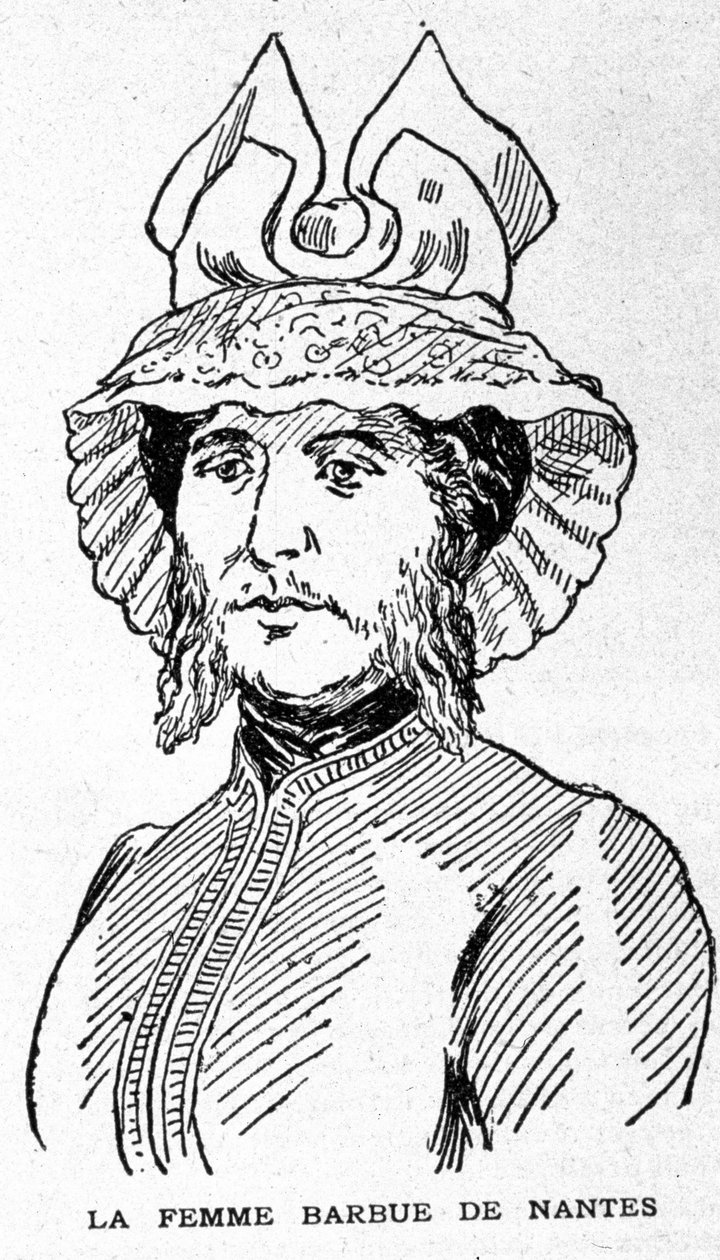 Representación de la mujer barbuda de Nantes. de Unknown artist