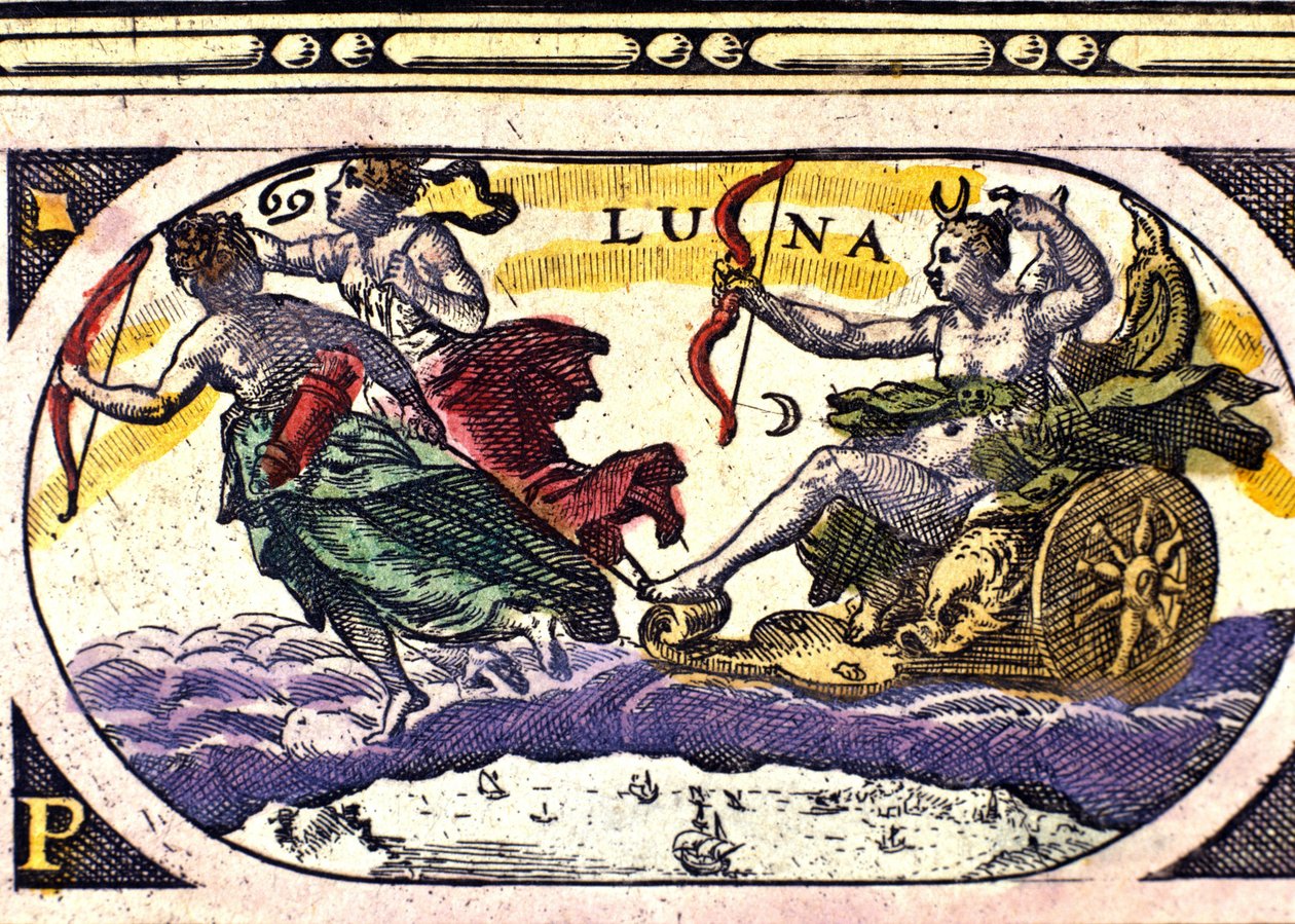 Representación de la luna. Grabado del siglo XVII de Unknown artist