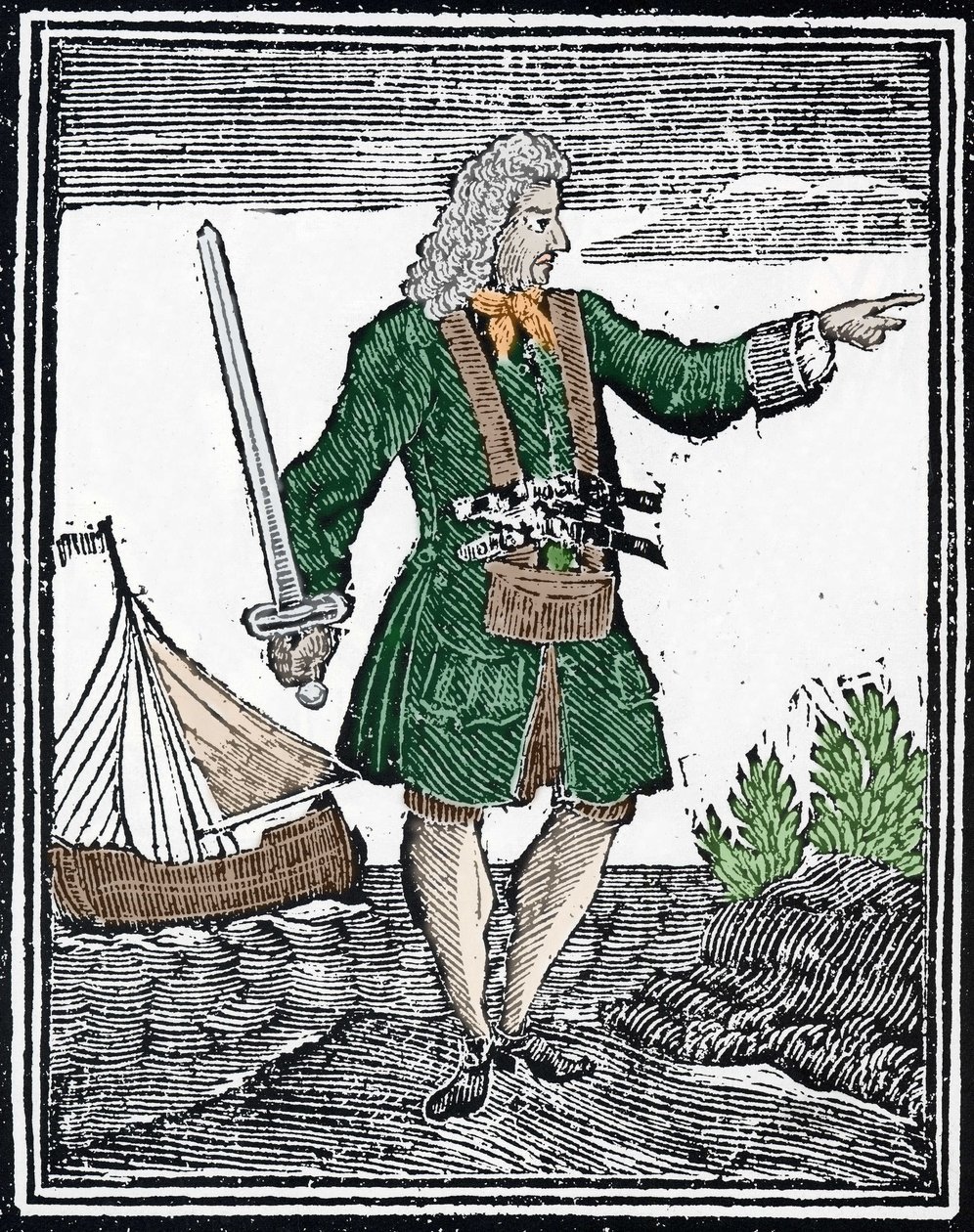 Representación del pirata Charles Vane de Unknown artist