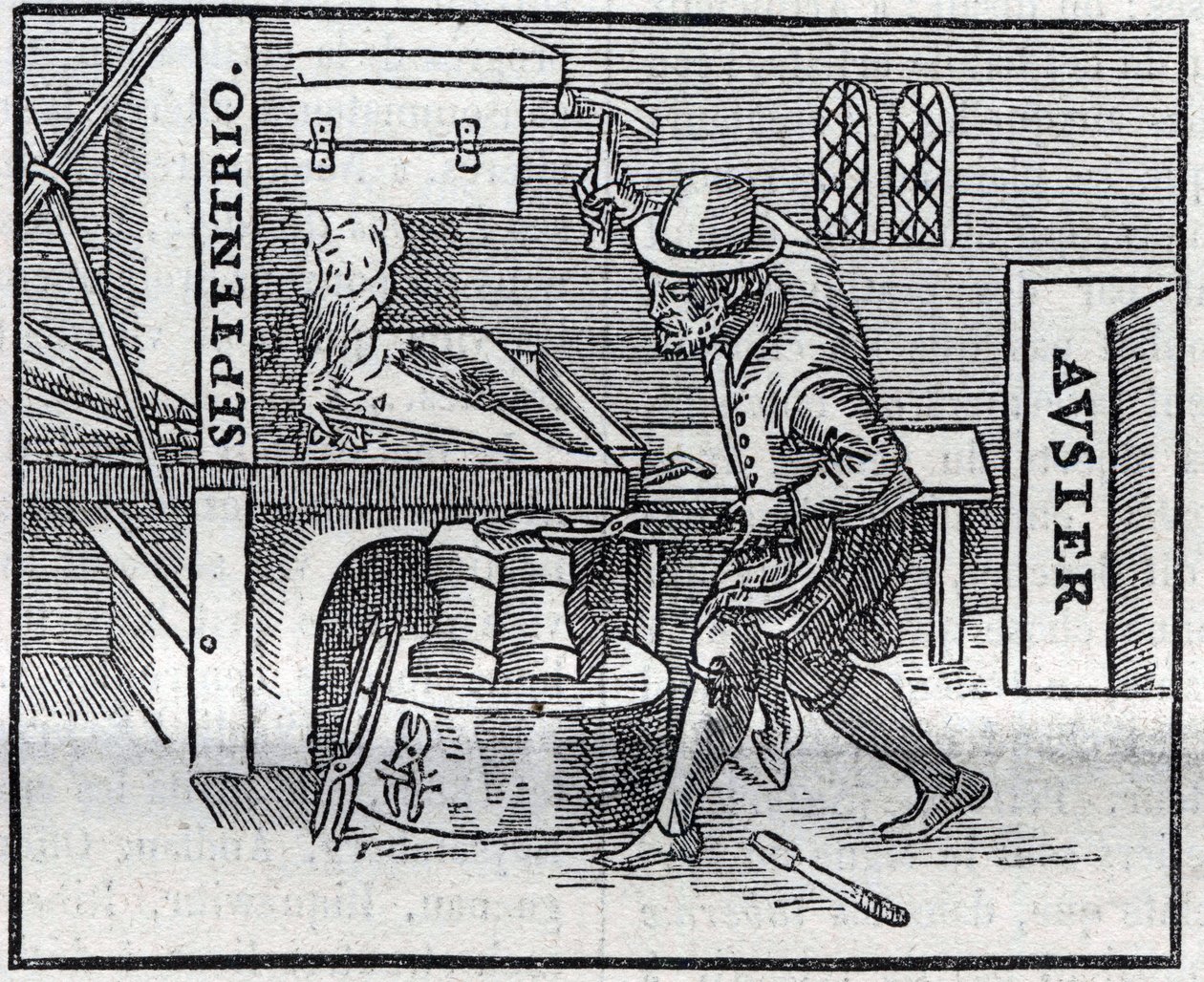 Reproducción del grabado de la obra que data de 1600 "De Magnete, Magneticisque Corporibus, et de Magno Magnete Tellure" (o Magnetismo y Cuerpos Magnéticos, y Gran Imán de la Tierra) por William Gilbert de Unknown artist