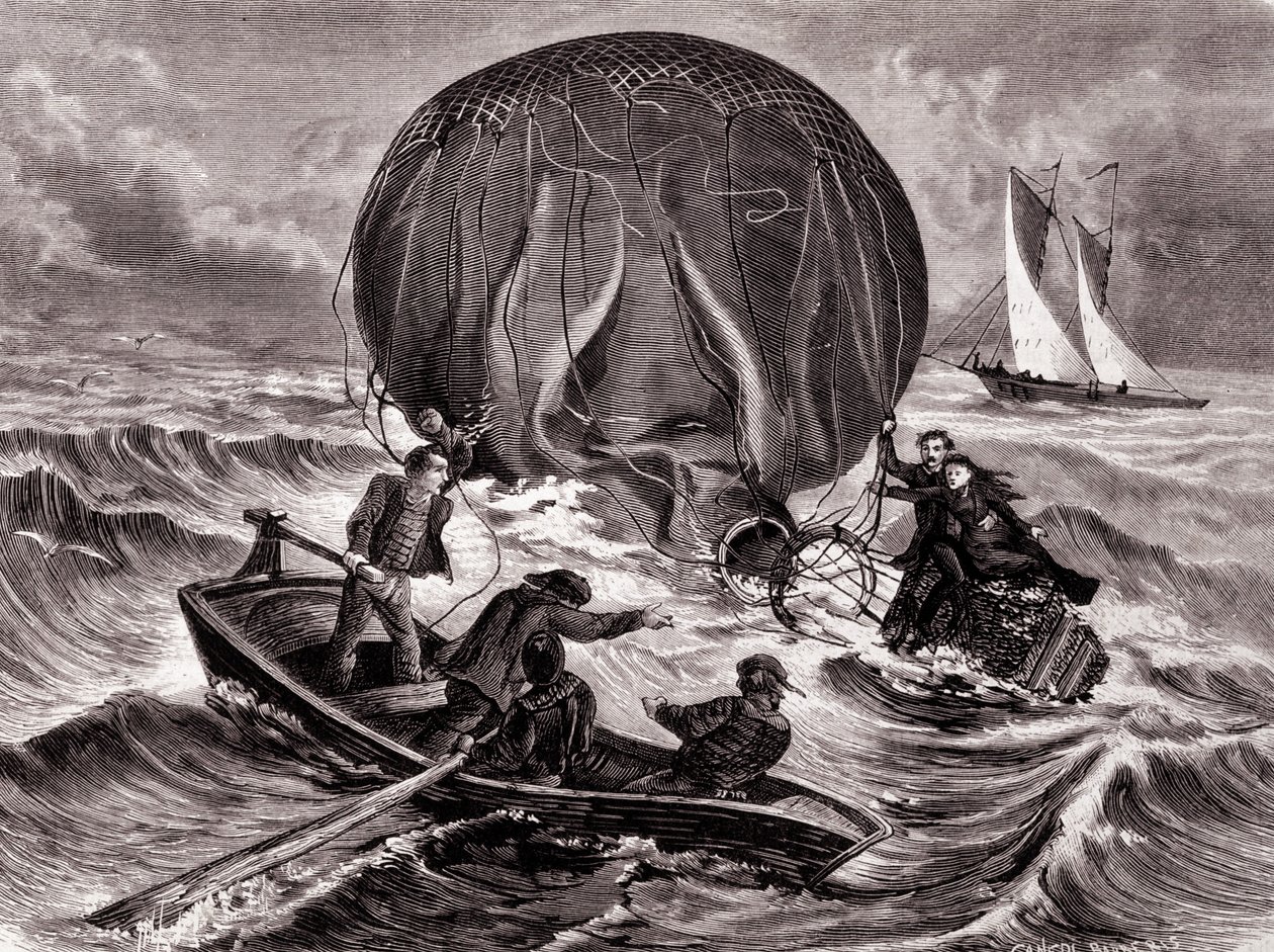 Rescate del balón Habs, montado por el Sr. y la Sra. Durouf. Naufragio en la costa de Inglaterra el 1 de septiembre de Unknown artist