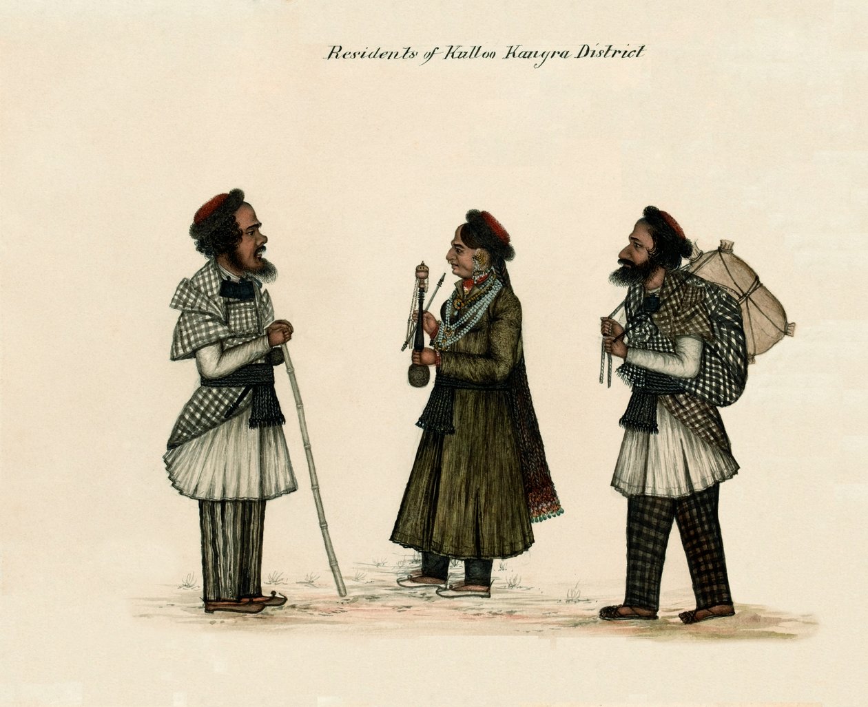¿Residentes del distrito de Kulloo Kangra?, c.1850 de Unknown
