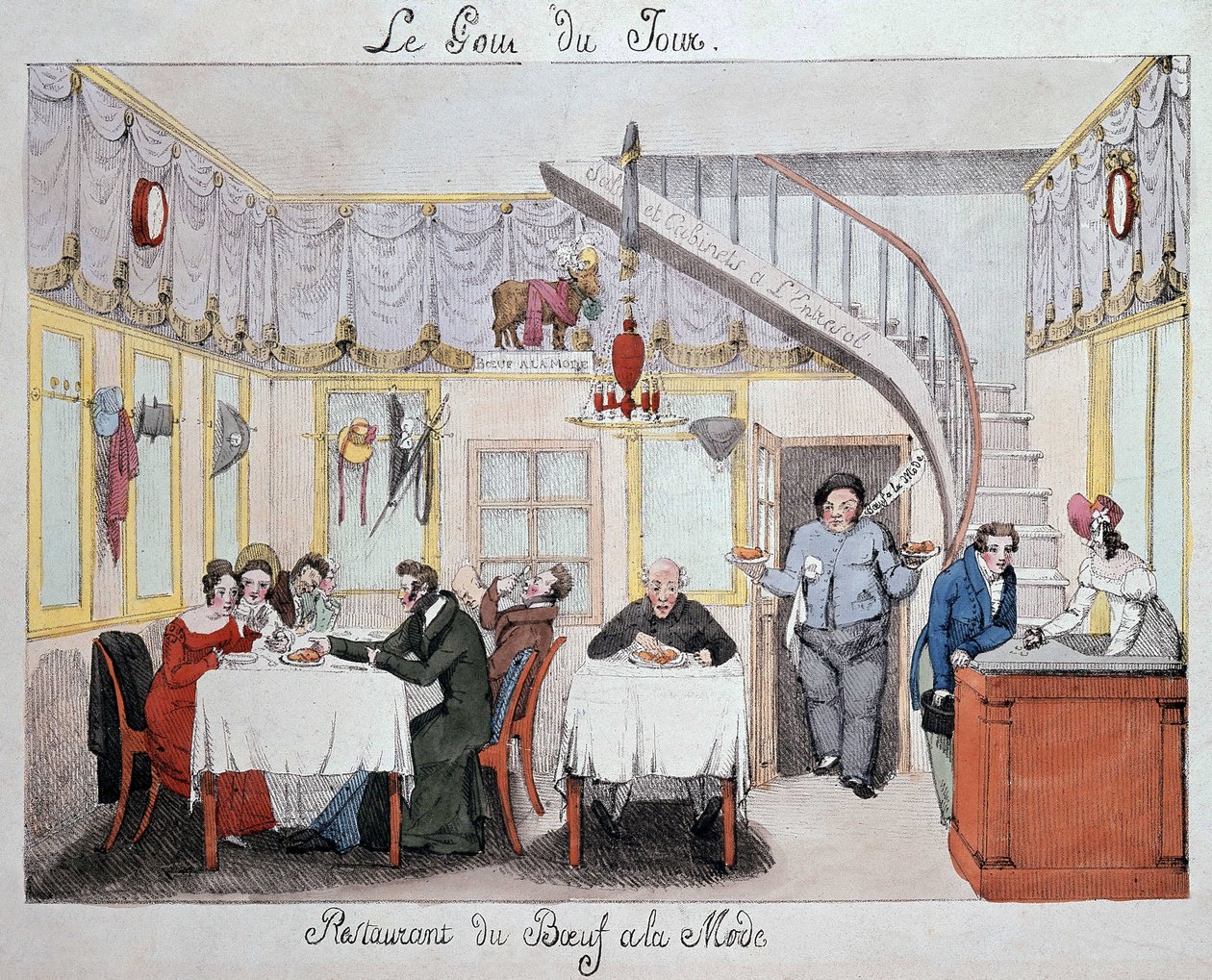 Restaurante Hall "Beef in Fashion" v. 1820 de Unknown artist