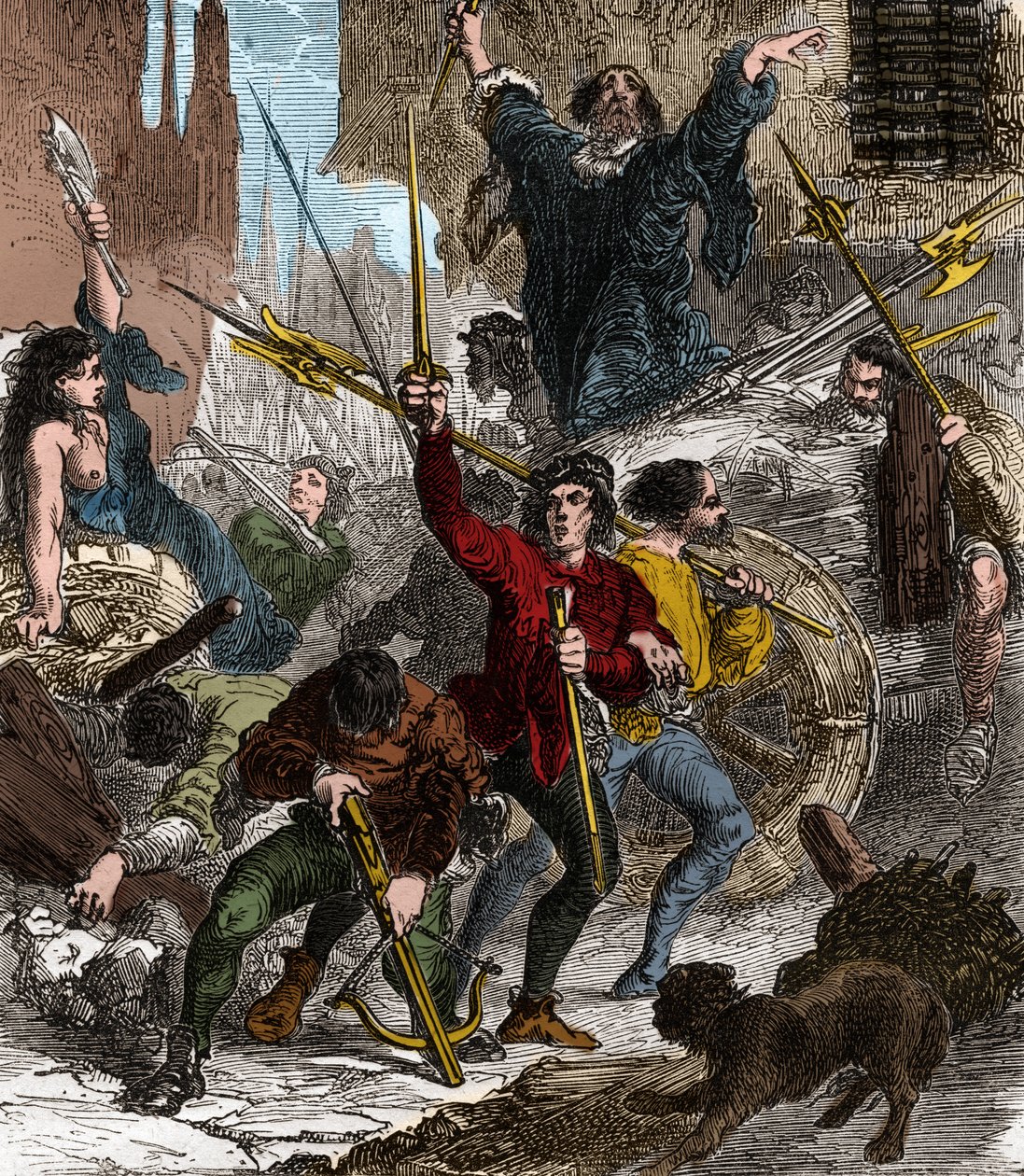 Revuelta de los Maillotins contra el impuesto: levantamiento popular que ocurrió bajo el reinado del rey Carlos VI de Valois en 1382 de Unknown artist