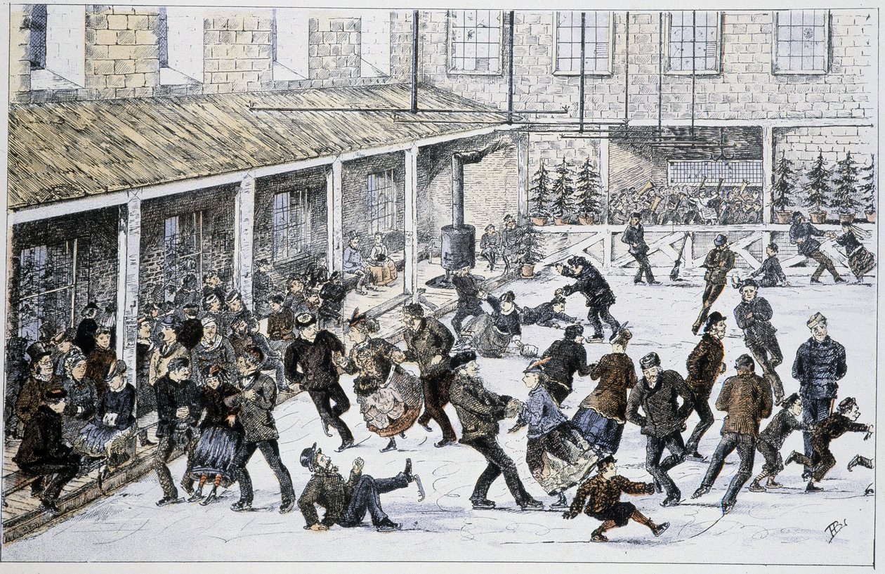 Pista de patinaje en Halifax, Nueva Escocia - en "Bocetos de deportes y pasatiempos canadienses" por el Teniente Henry Buckton Laurence de Unknown artist
