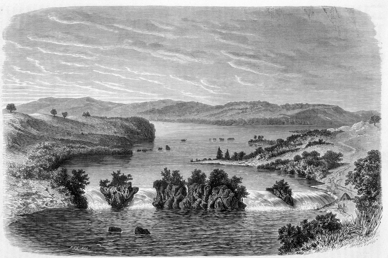 Cataratas Ripon, el Nilo saliendo del Lago Victoria - en "Tour du Monde" de Unknown artist