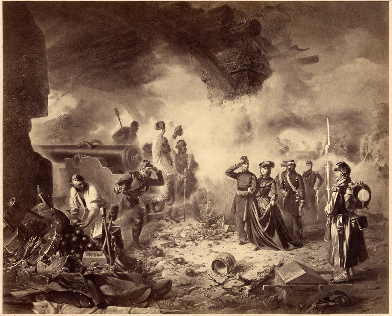 Risorgimento - el sitio de Gaeta, 1860-1861. Era de la unificación, Italia, siglo XIX. Marie-Sophie de Unknown
