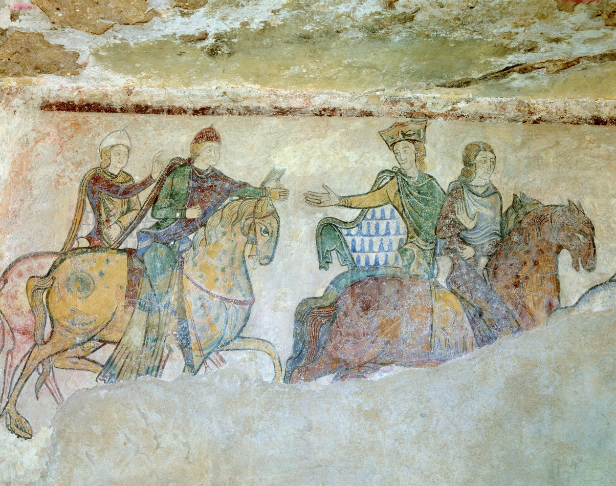 Cortejo real compuesto por el Rey Enrique II al frente, seguido por su esposa Alienor de Aquitania de Unknown artist