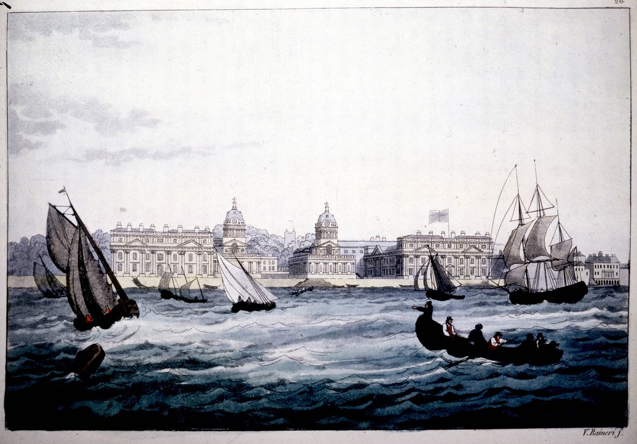 Hospital Real en Greenwich en el Támesis, Inglaterra de Unknown artist