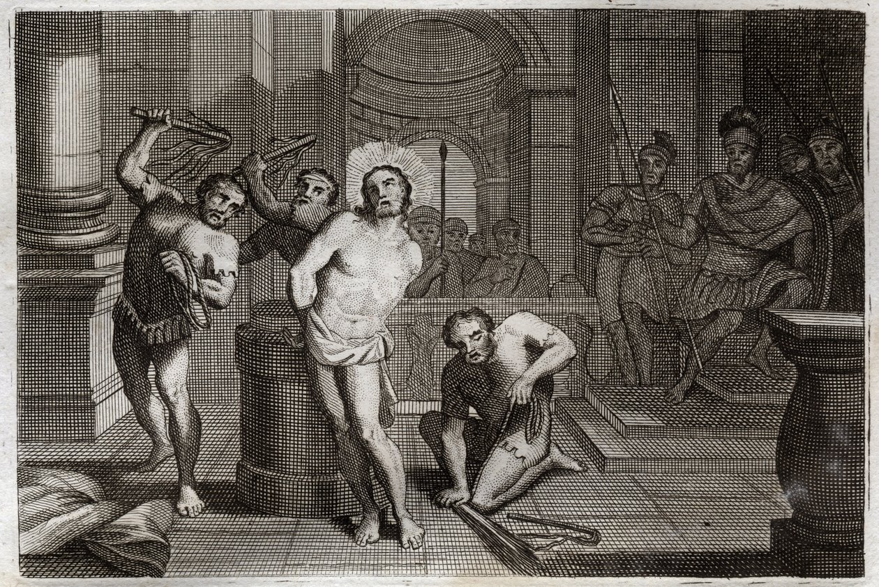 Biblia de Royaumont, Nuevo Testamento: Flagelación de Jesucristo. Ilustración de 1811. de Unknown artist