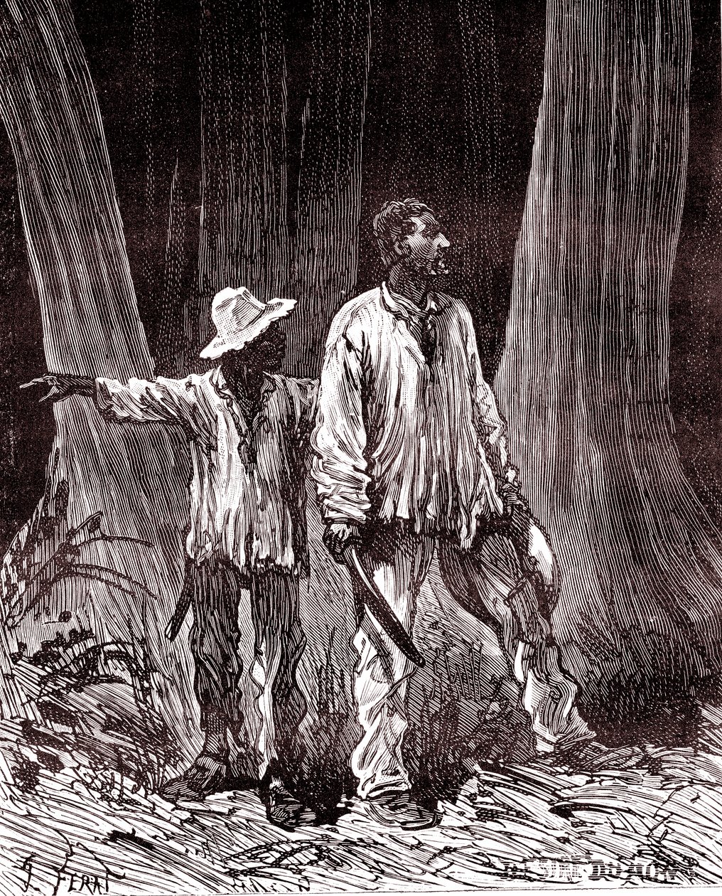 Cazadores de caucho perdidos en la selva brasileña de Unknown artist