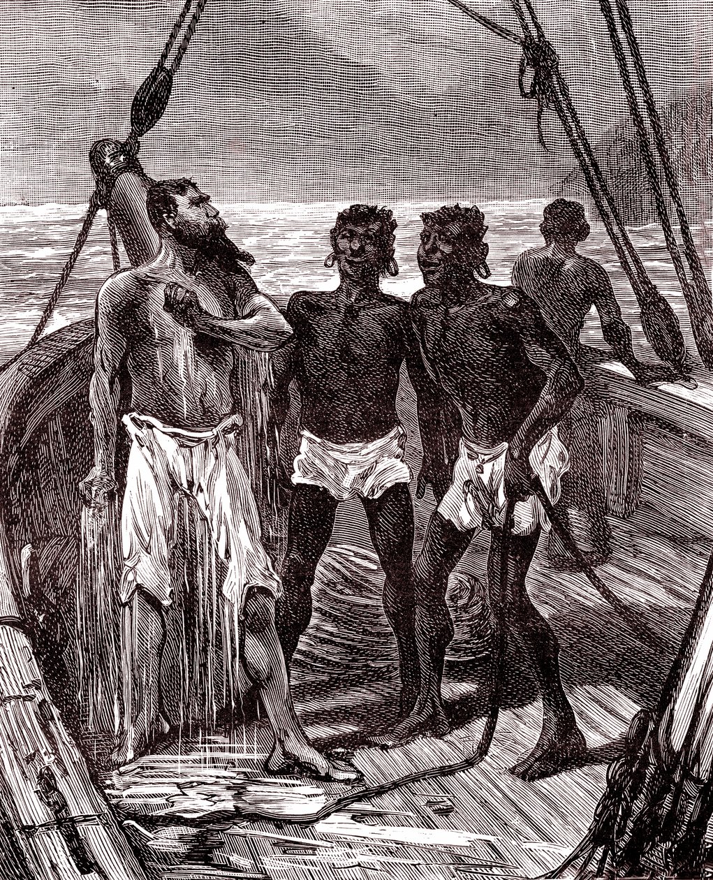 Transporte de caucho en el río Maroni, Guayana de Unknown artist