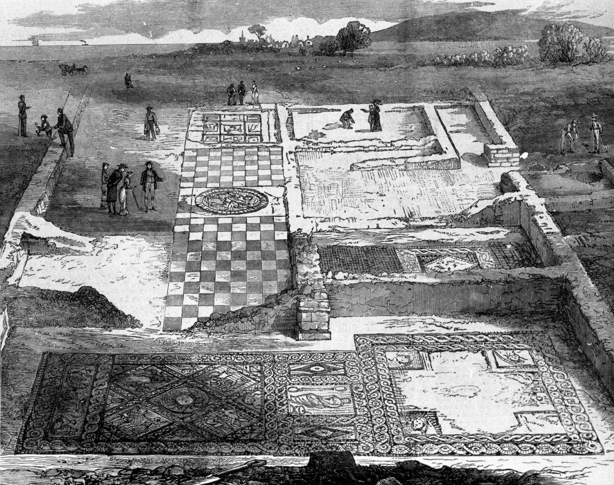 Ruinas de una villa romana cerca de Brading en la isla de Wight. de Unknown artist