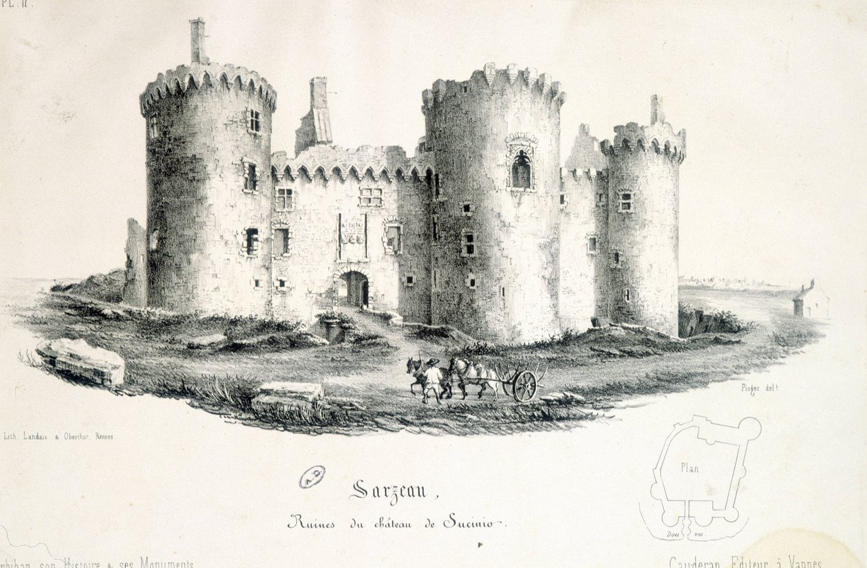 Ruinas del castillo de Sucinio en Sarzeau (Morbihan) de Unknown artist
