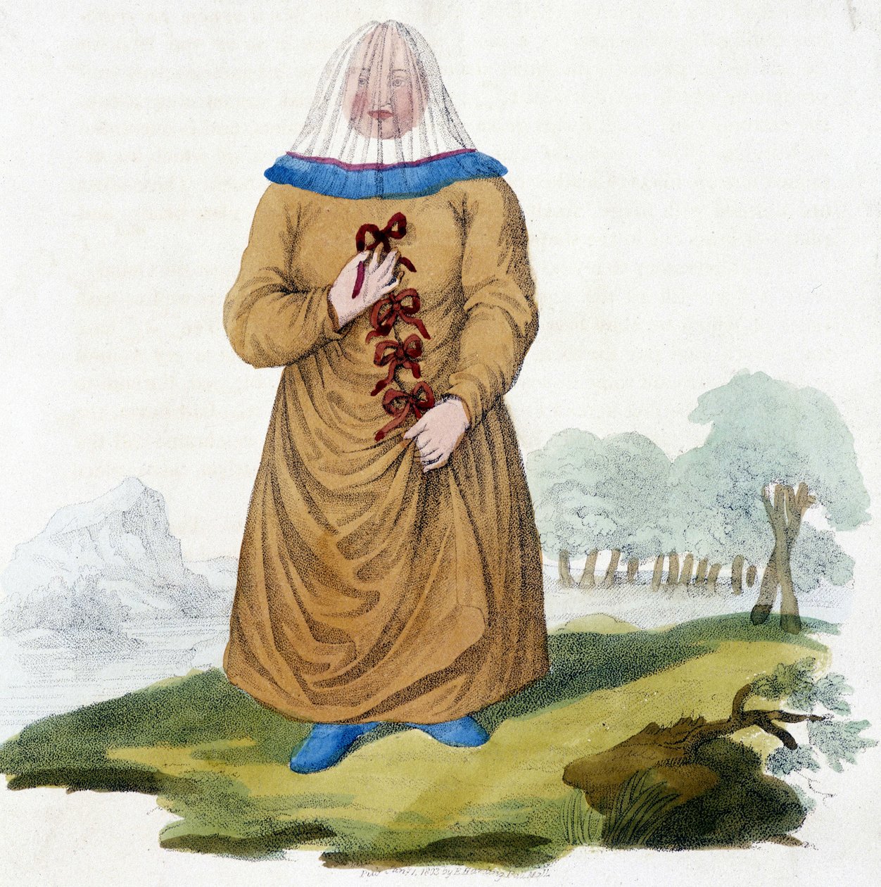 Mujer rusa de una tribu Ostiak en traje tradicional (Khanty o Khante: cazadores paleosiberianos, establecidos en el área forestal del valle medio del Ob) de Unknown artist